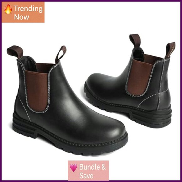 Leather Chelsea Hiking Boots Women's Size 8 Waterproof Slip-Resistant - Picture 6 of 8